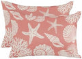 Throw Pillows 12x20 Set of 2, Coral Pink Starfish Coastal Waterproof