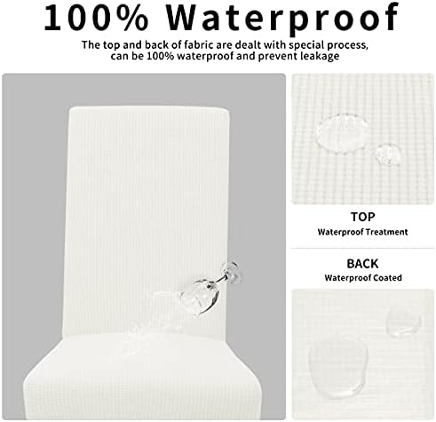 Easy-Going 100% Waterproof Dining Room Chair Covers Set of 6, Large