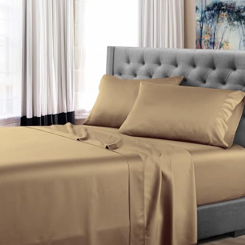 True Luxury High-Thread-Count 100% Egyptian Cotton Bed Sheets, 4-Pc