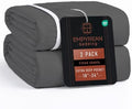 Empyrean 2 Pack Charcoal Grey Fitted Sheet Extra Deep Pocket, Hotel