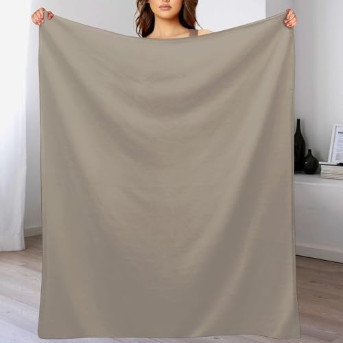 Plush Throw Blanket, Simple Stylish Chic Taupe Brown Throws for Couch
