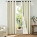 ChrisDowa 100% Blackout Curtains 84 Inch Long Linen Curtain for Living