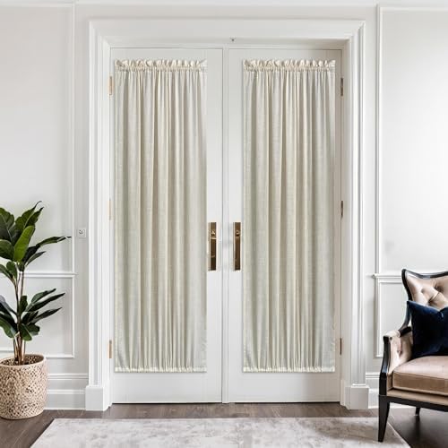 Mrs.Naturall 72 Inch Length Linen Sheer Curtains for Living Room, Rod