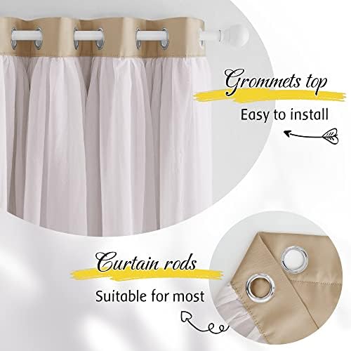NICETOWN Curtains 84 inches Long - Farmhouse Curtains for Bedroom