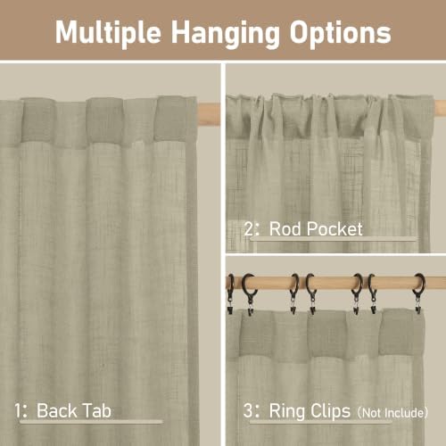 LAMIT Linen Curtains for Living Room 84 inch Length 2 Panels