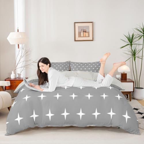 Manfei Starlight Kids Bedding Set King Size,Geometric Duvet Cover
