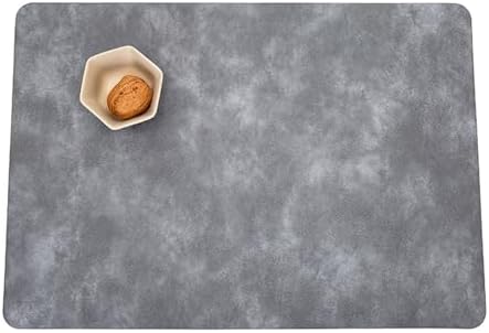 Dining Table Placemat Set for 4, 11.82 x 16.93 Inches PU Leather Gray