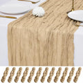 12 Pack Beige Cheesecloth Table Runner 10FT Wedding Party Decor