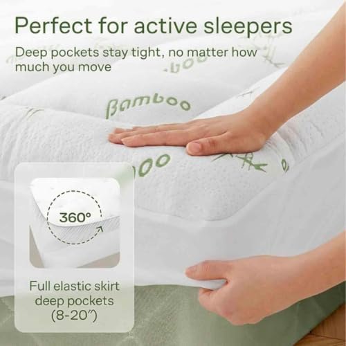Hanare Bamboo Mattress Topper, Cooling Breathable Viscose from Bamboo
