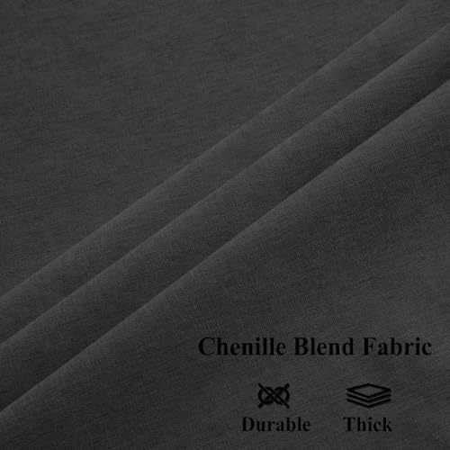 Frelement Pinch Pleated Chenille Curtains 1 Panel 100% Light Blocking