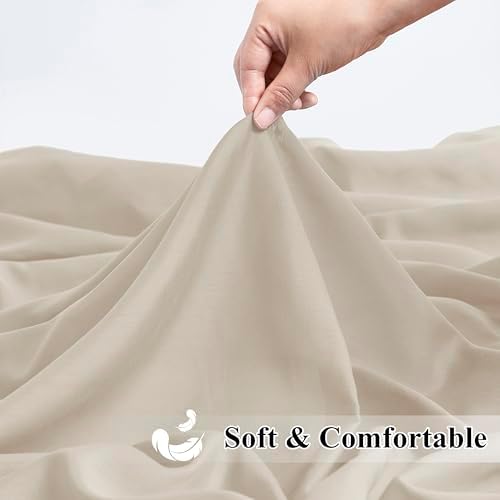 WEST LAKE Plaza Taupe Pinch Pleated Sheer Curtains 95 Inches Long for
