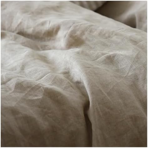 UOIO 3pcs Linen Duvet Cover Basic Style Natural Washed Flax Solid