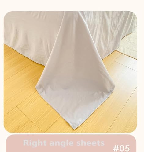 Washed Cotton Duvet Cover Set, Simple Striped Cotton Bedding 4 Pieces