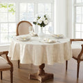 HLC.ME Modena Beige Waterproof Tablecloth, Dining Table Cover, 70"