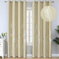 Beige Blackout Patterned Curtains for Living Room Bedroom 52x108 Inch