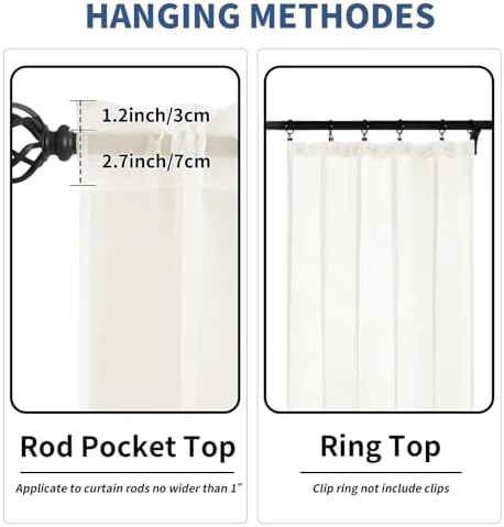 Semi Voile Sheer Curtains 96 Inches Long 2 Panels Rod Pocket Window