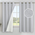 YoungsTex Light Grey Linen Blackout Curtains 63 Inch Length for