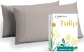 Carressa Linen 800 Series King Pillow Cases Set of 2, Sateen, Taupe