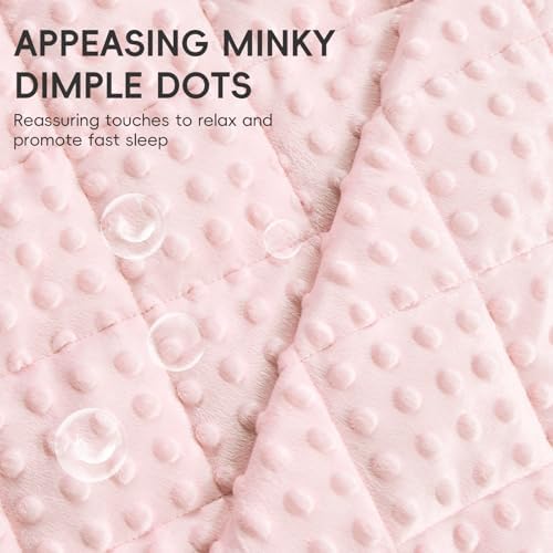 yescool Pink Weighted Blanket 5 Pounds, 40 * 60in Twin Size Cooling