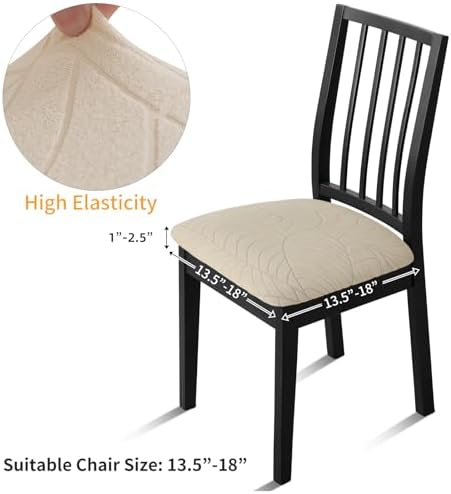Fuloon Waterproof Chair Seat Covers 4 PCS, Stretch Cushion Covers