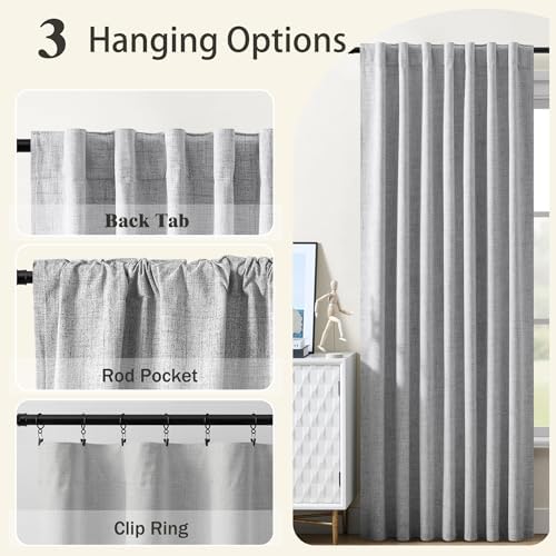 Miss SELETEX Grey Blackout Curtains for Bedroom 100 Percent Light