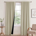 NICETOWN Cream Blackout Curtains 84 Inches Long 2 Panels Set for