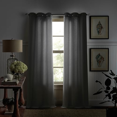 Martha Stewart Beige Room Darkening Curtains Textured Lined Grommet