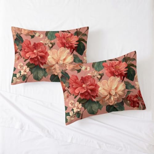 California King Duvet Cover Set Plants Floral Green Leaves Elegant