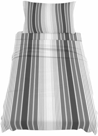 Gray Vertical Stripes Twin XL Bed Sheets,Breathable Cooling Sheets