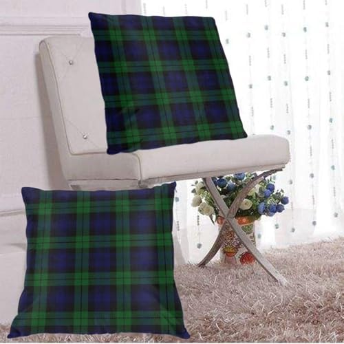 The Black Watch Tartan Plaid Throw Pillow Covers 22"x22" Pack of 2