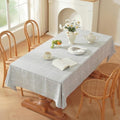 Zobesta Linen Table Cloth Square 70x70 Inch Plaid Gray Tablecloth