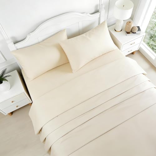 Cooling Bed Sheets Queen Size, Taupe Queen Sheet Set, Ultra Soft