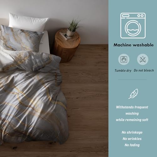 Abstract Duvet Cover Queen Size, Modern Marble Pattern Bedding Set