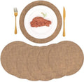 Round Placemats Set of 6, Faux Leather Heat Resistant Table Mats