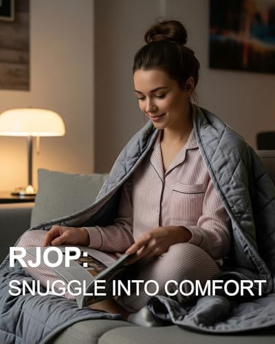 RJOP Weighted Blanket 10lbs 48"x72" Full Size for Adults, Heavy Throw