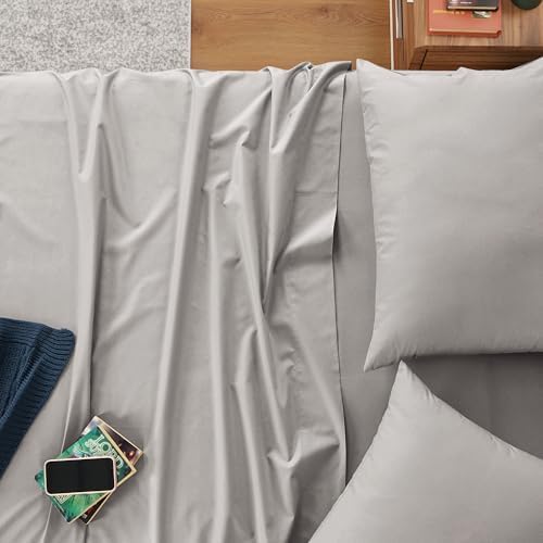 Izod Queen Bed Sheet Set, 100% Egyptian Cotton Percale, Crisp & Soft