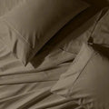 650 Thread Count Cotton Blend Full Sheet Set, Sateen, Solid Taupe