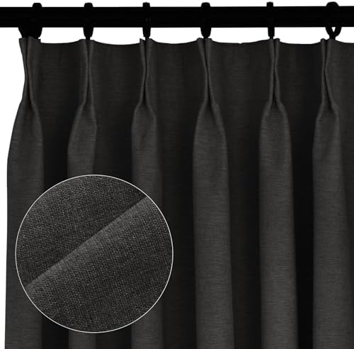 Macochico Pinch Pleated Curtains 84" Wx84 L 100% Blackout Window