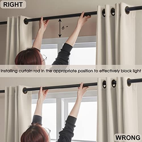 Rutterllow 100% Blackout Curtains for Bedroom and Living Room 2 Panels