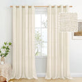 BGment Linen Curtains 108 Inch Long for Living Room, Natural 2 Panels