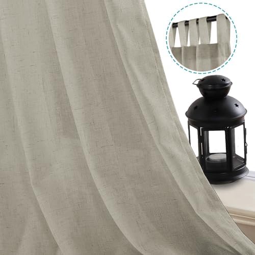H.VERSAILTEX Natural Linen Curtains Linen Textured Semi Sheer Curtain