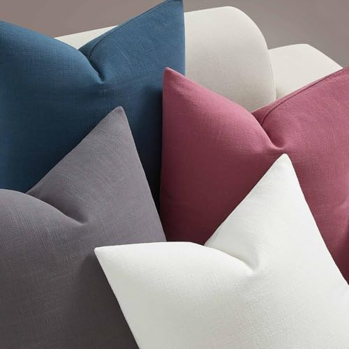 JUSPURBET Linen 18x18 Pillow Covers Set of 4 Decorative Throw Pillow