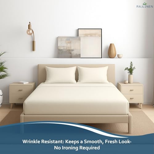 Rajlinen Full Sheets Set, 100% Soft Microfiber, 3 Piece with Fitted