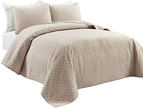 Lush Decor Ava Diamond Cotton Quilt California King Size 3 Piece Set