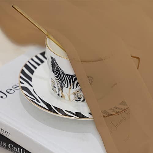 Brown Sheer Curtains 72 Inches Long 2 Panels,Rod Pocket Voile Semi