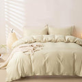 OAITE Duvet Cover Set 100% Washed Cotton Solid 3pcs