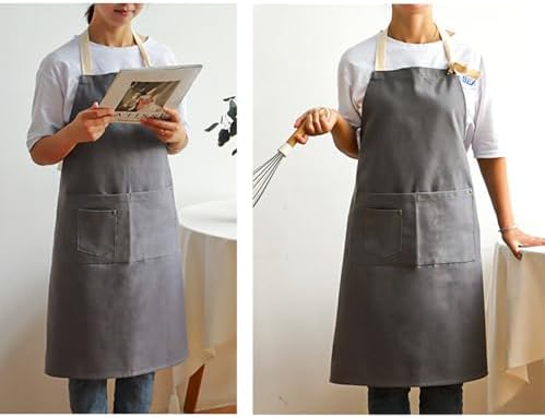 2 Pack Kitchen Cooking Aprons with Pockets for Men Women Canvas