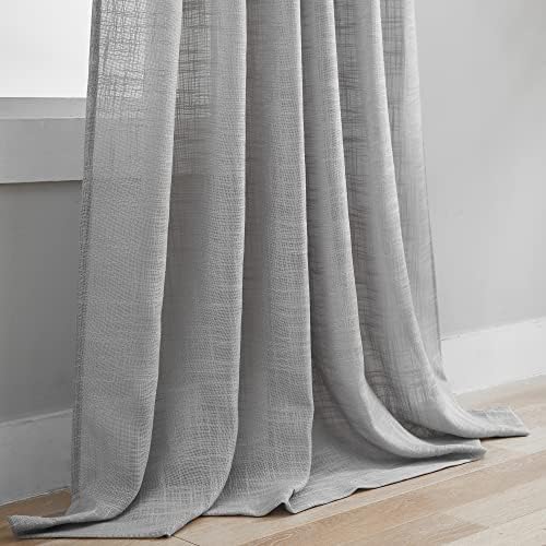 Sheer Curtains Tab Top Light Filtering Elegant Curtains & Drapes for