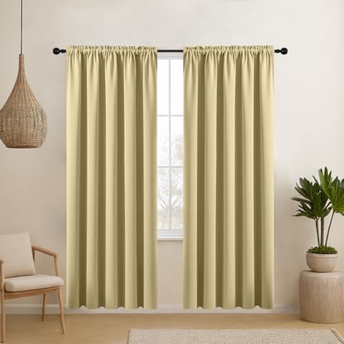 CUCRAF Blackout Curtains 72 inches Long, Room Darkening Window Curtain