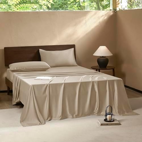 EVERLY Full Sheets Set,Luxuriously 400 Thread Count Organic Viscose